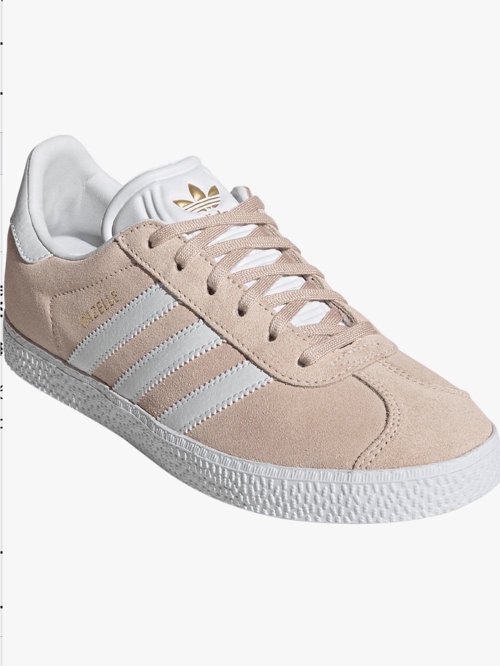 Kids Adidas Gazelle Low Top Suede Sneaker in Blush and White Big Kids Size 6.5